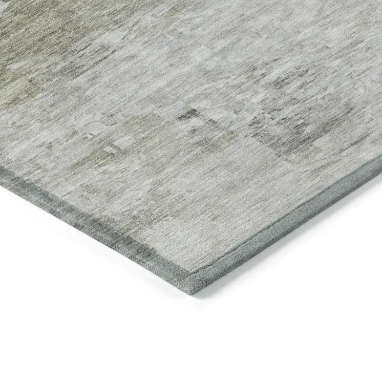 8' X 10' Taupe Beige And Brown Abstract Washable Indoor Outdoor Area Rug