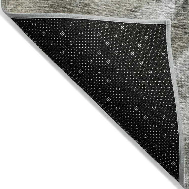 9' X 12' Beige Taupe And Gray Abstract Washable Indoor Outdoor Area Rug