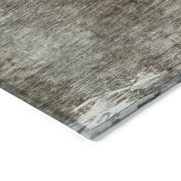 10' X 14' Taupe Beige And Ivory Abstract Washable Indoor Outdoor Area Rug
