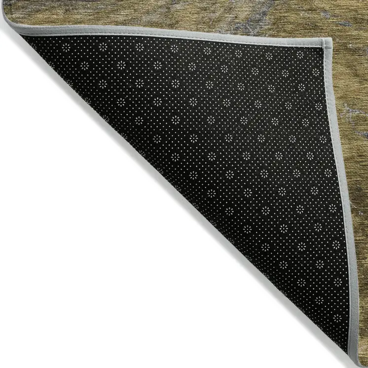 3' X 5' Brown Taupe And Chocolate Abstract Washable Indoor Outdoor Area Rug