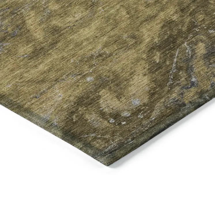 5' X 8' Brown Taupe And Chocolate Abstract Washable Indoor Outdoor Area Rug