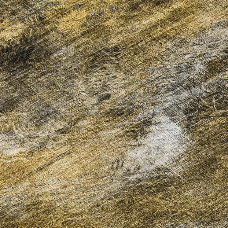 8' Brown Beige And Gold Round Abstract Washable Indoor Outdoor Area Rug