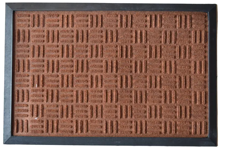 24" X 36" Brown Synthetic Fiber Abstract Outdoor Door Mat