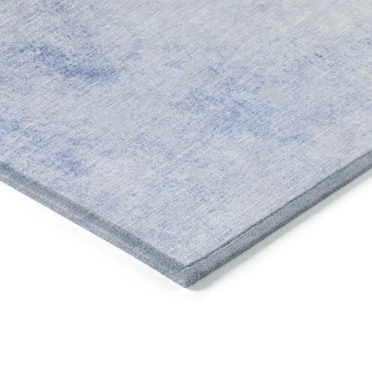3' X 5' Navy Blue And Denim Blue Ombre Washable Indoor Outdoor Area Rug
