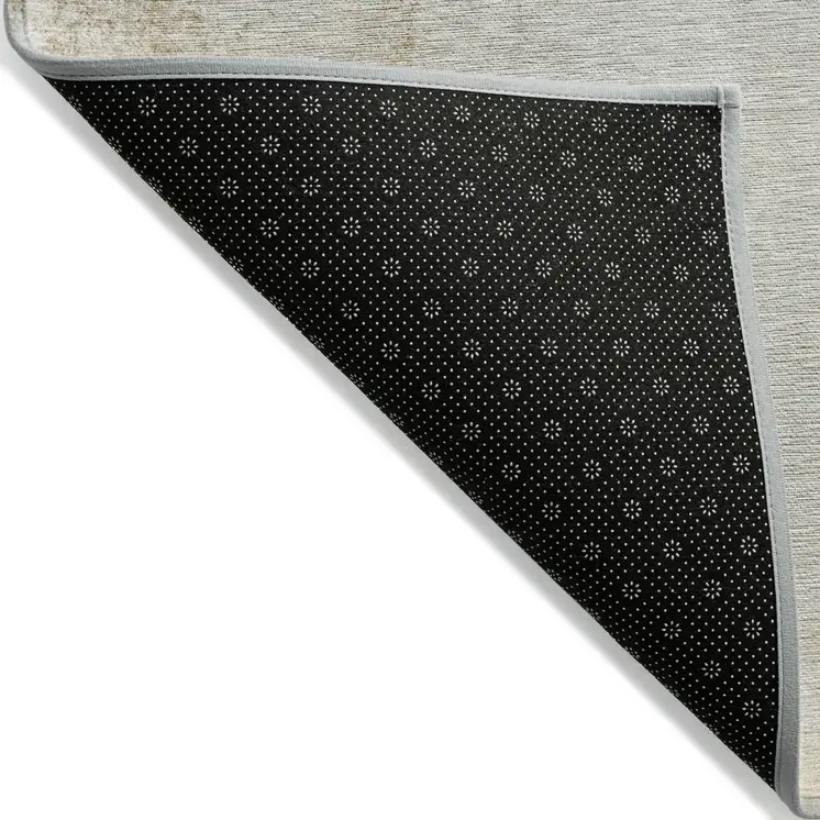 8' X 10' Taupe Beige And Ivory Ombre Washable Indoor Outdoor Area Rug