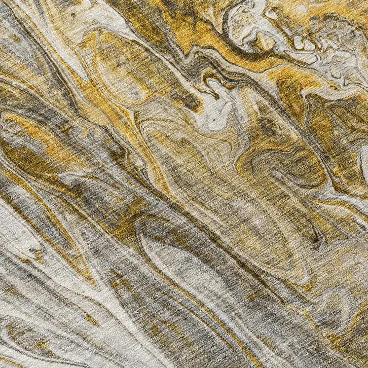 10' X 14' Brown Taupe And Gold Abstract Washable Indoor Outdoor Area Rug