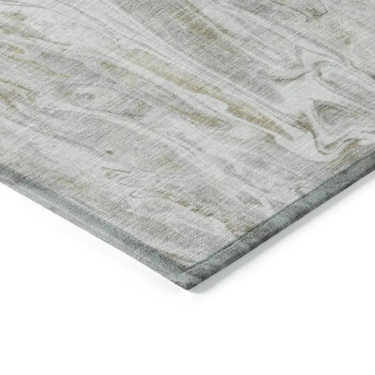 3' X 5' Taupe Beige And Ivory Abstract Washable Indoor Outdoor Area Rug