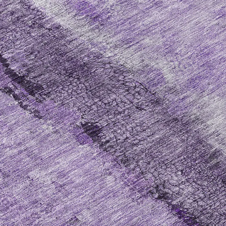 8' Purple And Lavender Round Abstract Washable Indoor Outdoor Area Rug