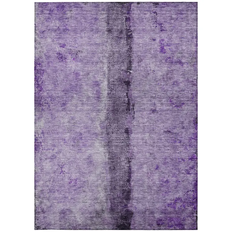 10' X 14' Purple And Lavender Abstract Washable Indoor Outdoor Area Rug