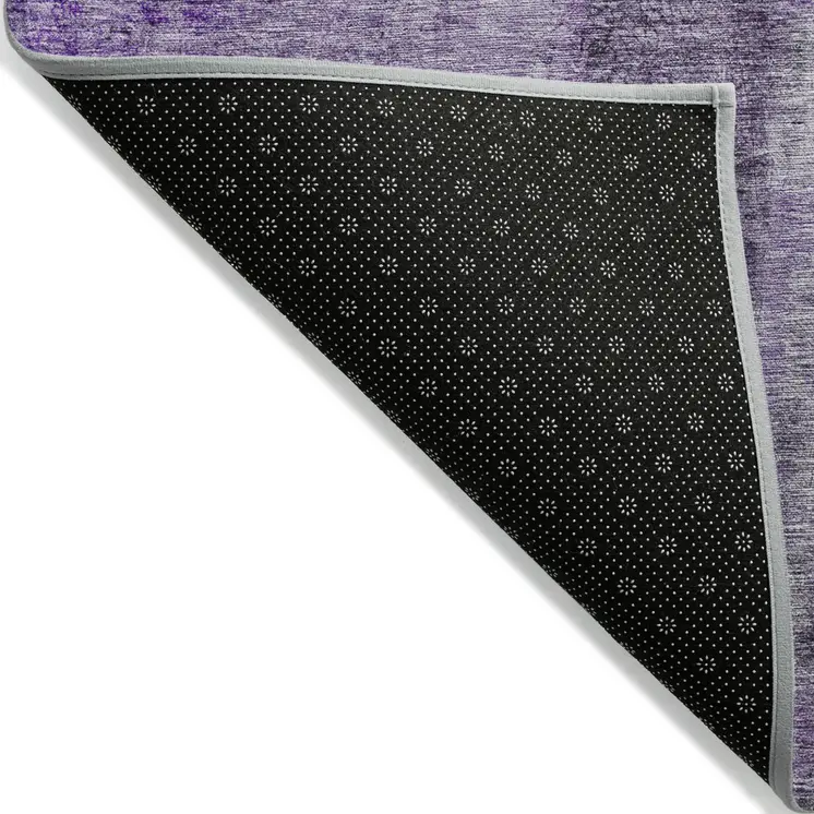 10' X 14' Purple And Lavender Abstract Washable Indoor Outdoor Area Rug