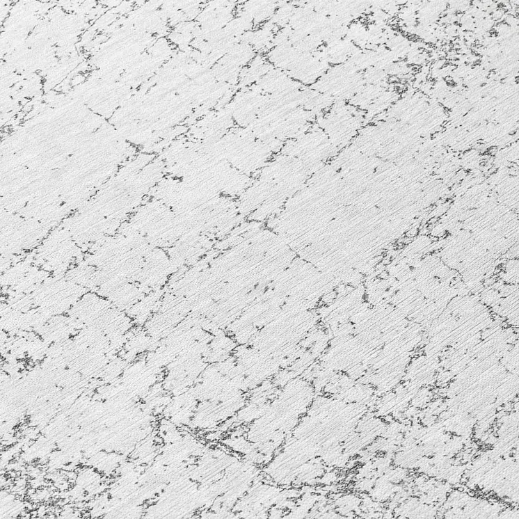 8' Gray And Ivory Round Abstract Washable Indoor Outdoor Area Rug