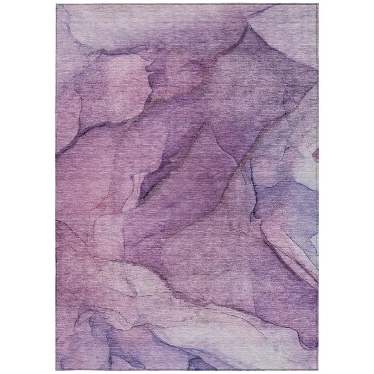 10' X 14' Purple Lilac And Lavender Abstract Washable Indoor Outdoor Area Rug