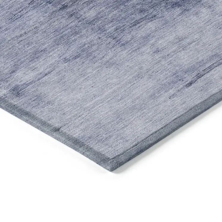 5' X 8' Navy Blue And Sky Blue Abstract Washable Indoor Outdoor Area Rug
