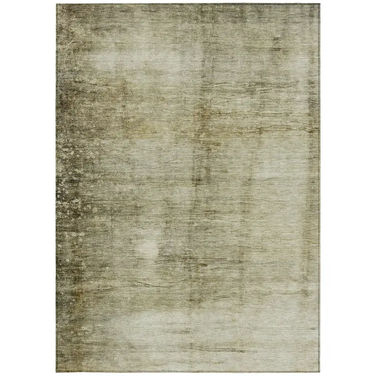 8' X 10' Taupe Beige And Chocolate Abstract Washable Indoor Outdoor Area Rug