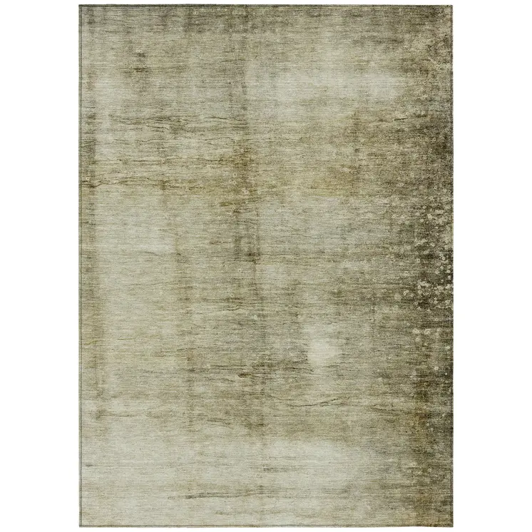 8' X 10' Taupe Beige And Chocolate Abstract Washable Indoor Outdoor Area Rug