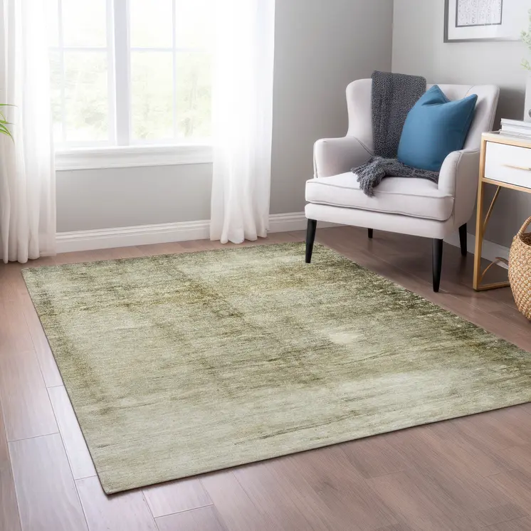 8' X 10' Taupe Beige And Chocolate Abstract Washable Indoor Outdoor Area Rug