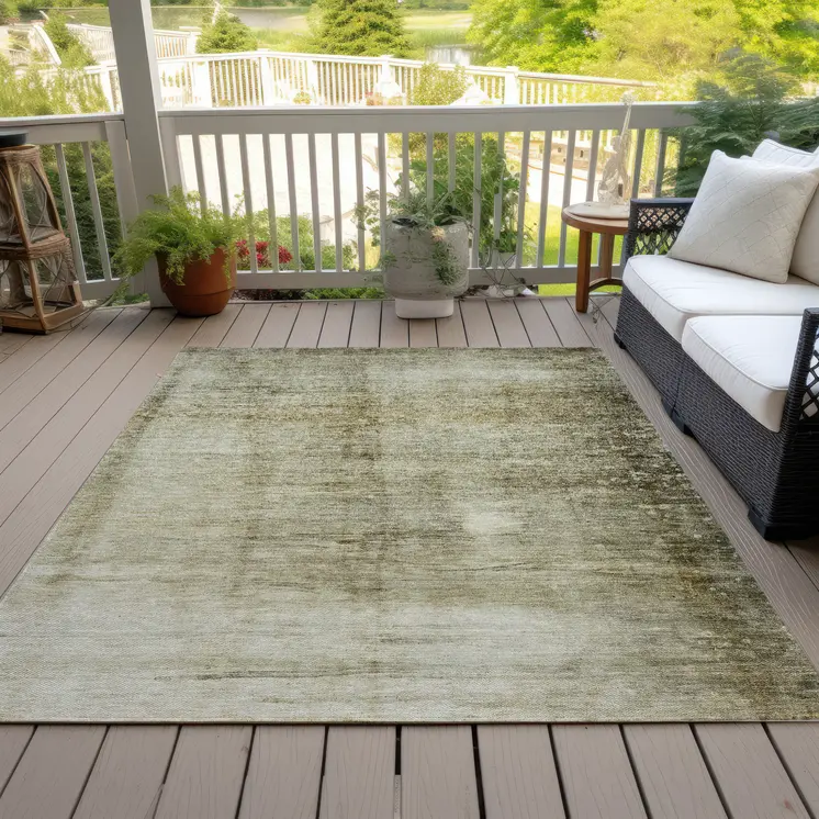 8' X 10' Taupe Beige And Chocolate Abstract Washable Indoor Outdoor Area Rug