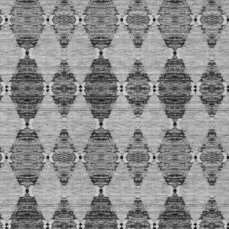 5' X 8' Gray Charcoal And Silver Moroccan Washable Indoor Outdoor Area Rug