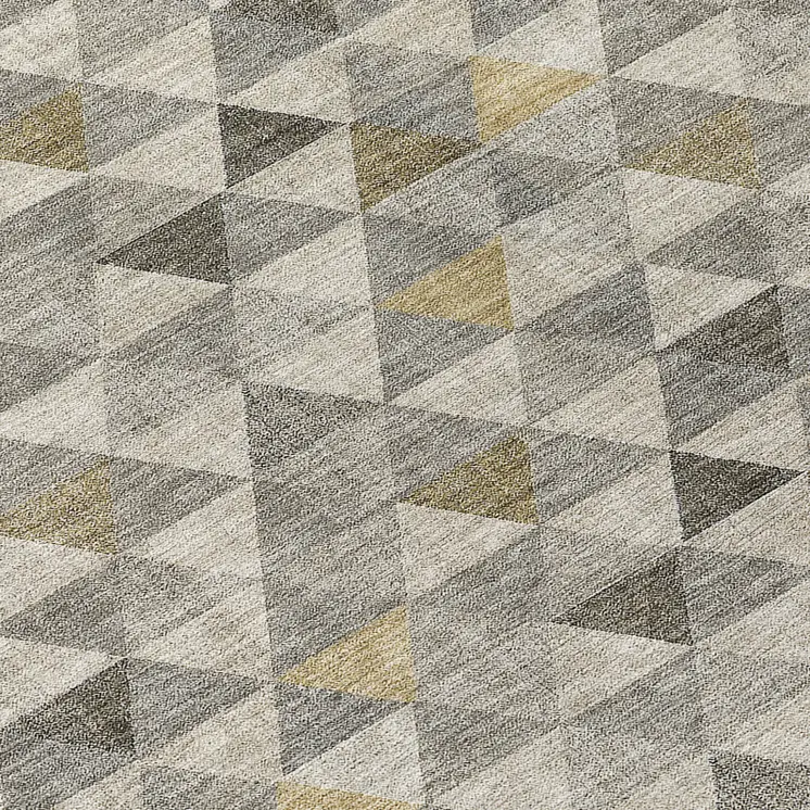8' Taupe Beige And Tan Round Geometric Washable Indoor Outdoor Area Rug