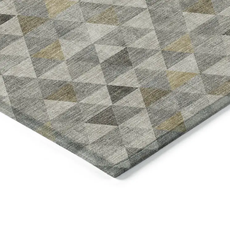 8' X 10' Taupe Beige And Tan Geometric Washable Indoor Outdoor Area Rug