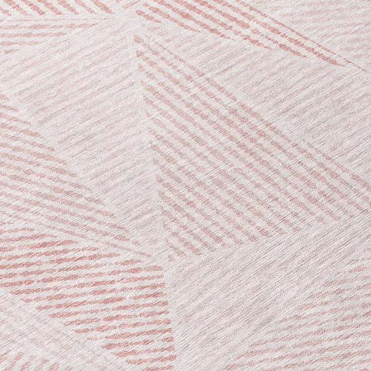 10' X 14' Blush And Pink Geometric Washable Indoor Outdoor Area Rug