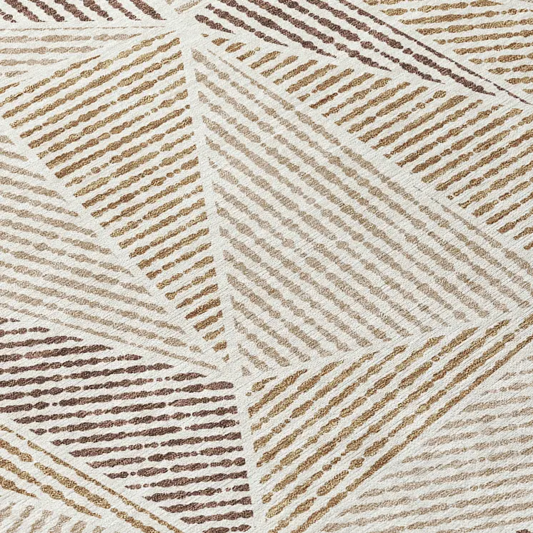 3' X 5' Brown Taupe And Beige Geometric Washable Indoor Outdoor Area Rug