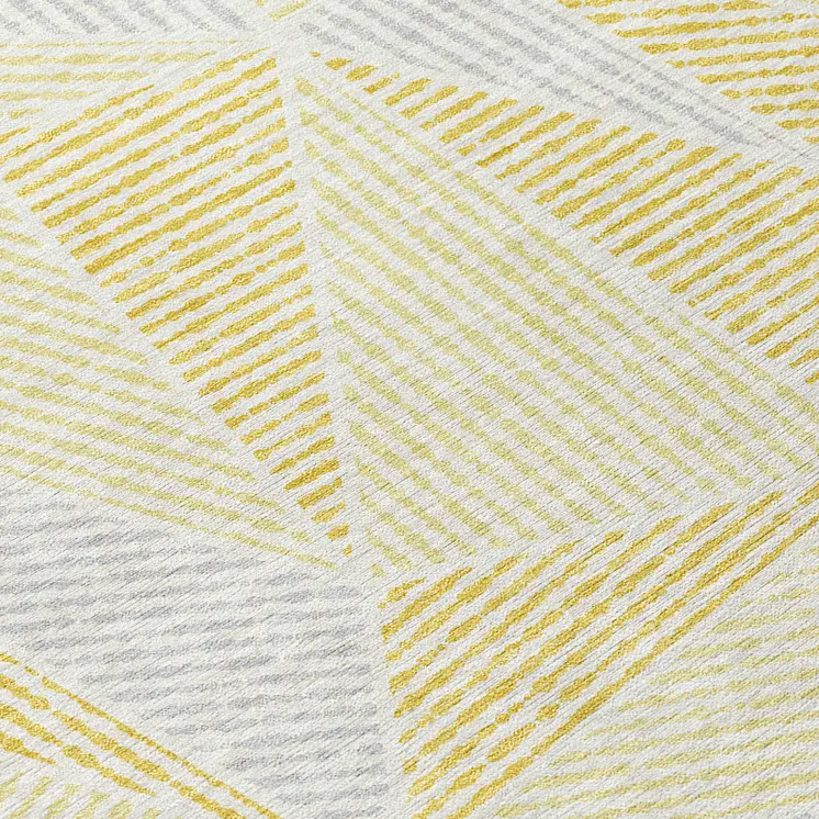 8' Gold Gray And Wheat Round Geometric Washable Indoor Outdoor Area Rug