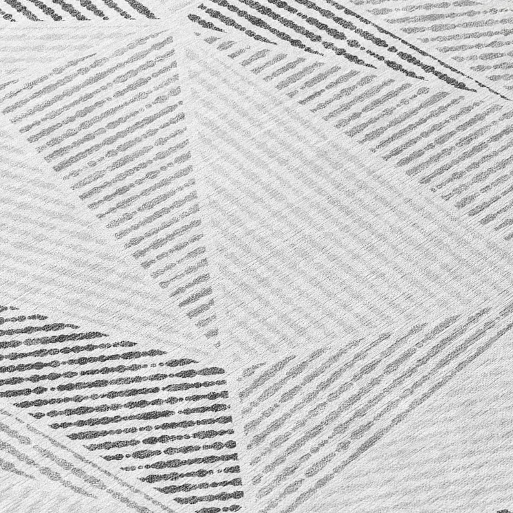 3' X 5' Gray Charcoal And Silver Geometric Washable Indoor Outdoor Area Rug