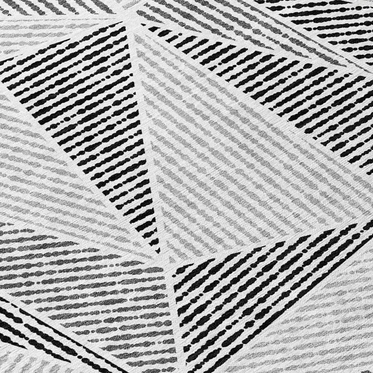 8' Pewter Charcoal And Gray Round Geometric Washable Indoor Outdoor Area Rug