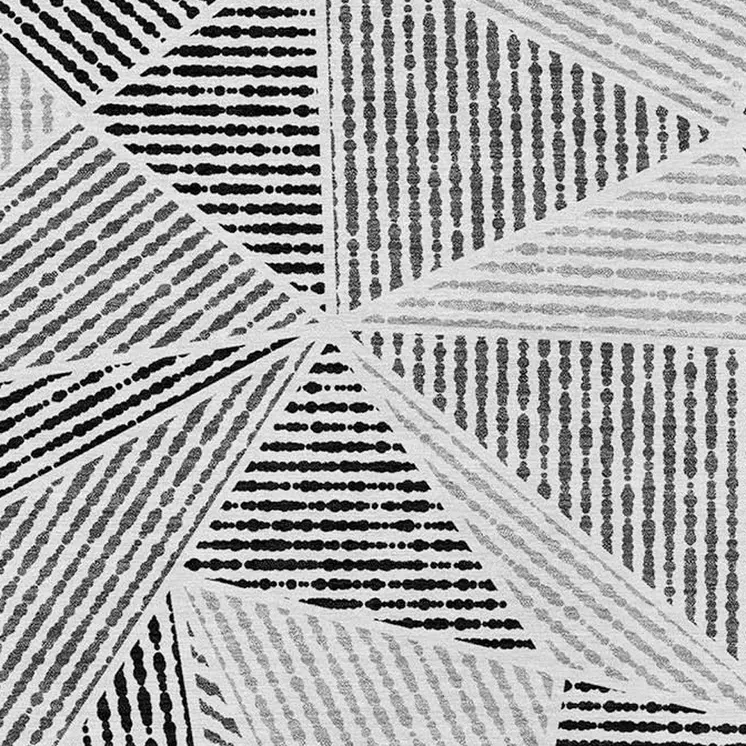 8' X 10' Pewter Charcoal And Gray Geometric Washable Indoor Outdoor Area Rug