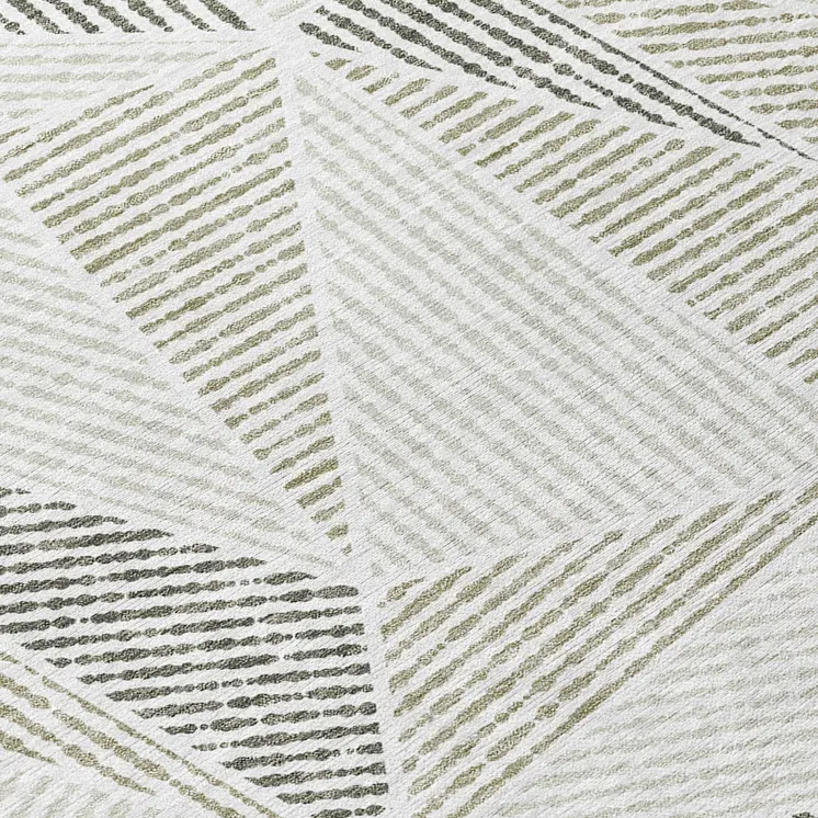 5' X 8' Taupe Brown And Beige Geometric Washable Indoor Outdoor Area Rug