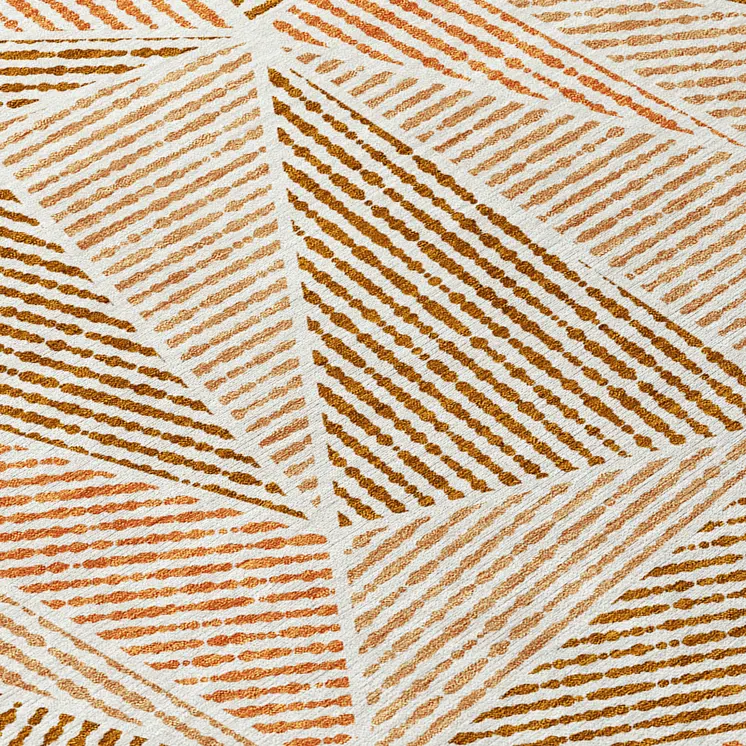 5' X 8' Terra Cotta Beige And Salmon Geometric Washable Indoor Outdoor Area Rug