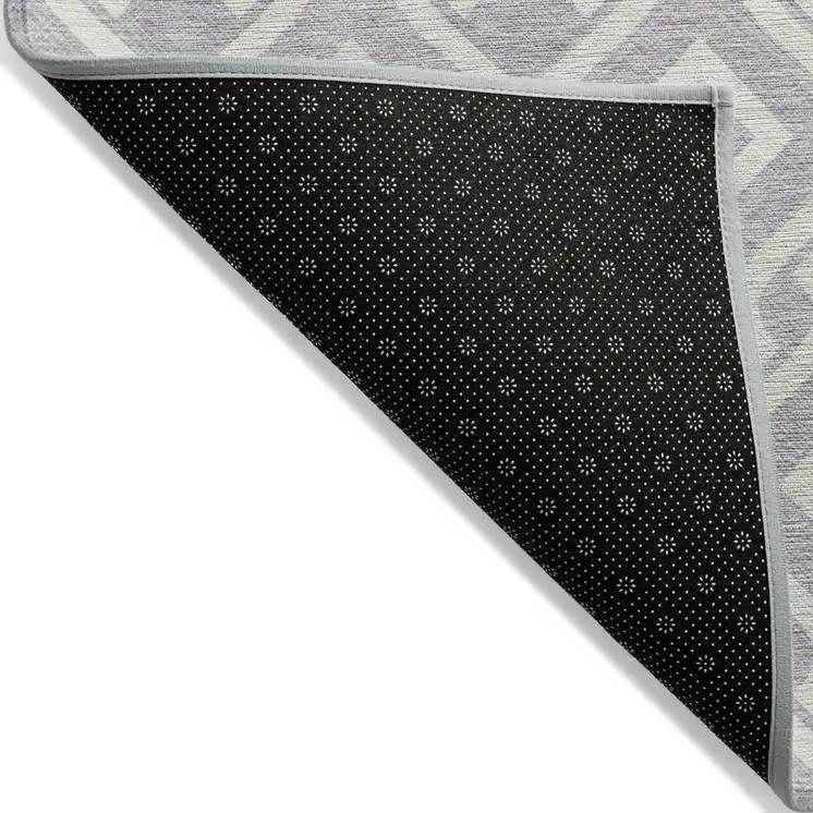 3' X 5' Lavender And Ivory Geometric Washable Indoor Outdoor Area Rug
