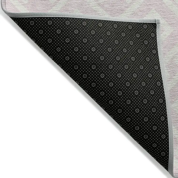 10' X 14' Pink And Ivory Geometric Washable Indoor Outdoor Area Rug