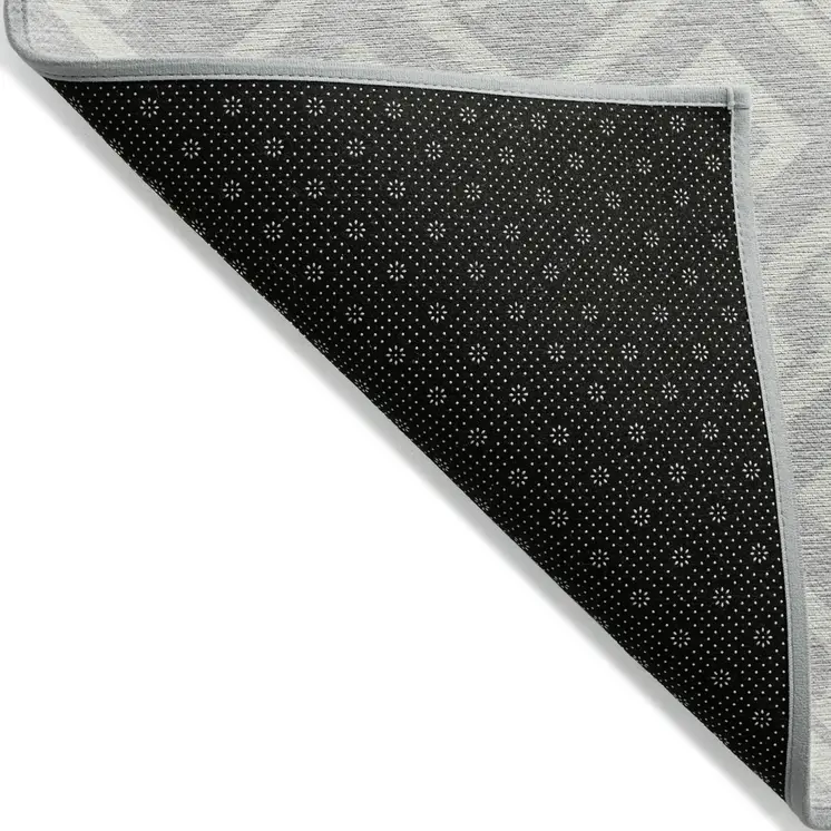 10' X 14' Silver And Ivory Geometric Washable Indoor Outdoor Area Rug