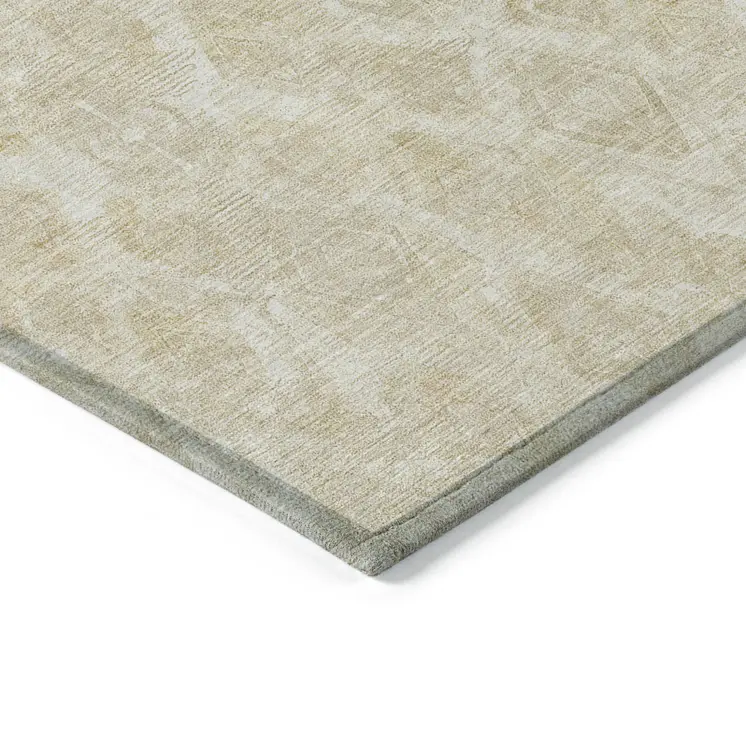 8' X 10' Beige Taupe And Tan Geometric Washable Indoor Outdoor Area Rug