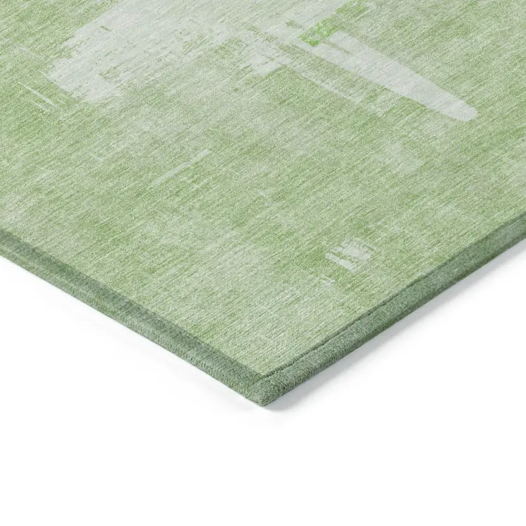 8' X 10' Green And Mint Green Abstract Washable Indoor Outdoor Area Rug