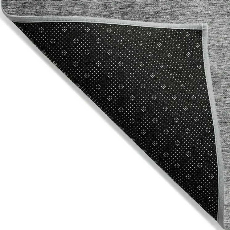 3' X 5' Gray Silver And Charcoal Ombre Washable Indoor Outdoor Area Rug