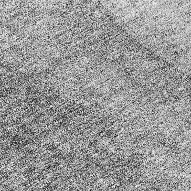 8' Gray Silver And Charcoal Round Ombre Washable Indoor Outdoor Area Rug