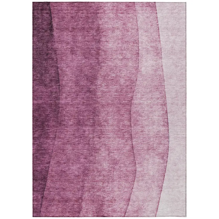 8' X 10' Merlot Blush And Pink Ombre Washable Indoor Outdoor Area Rug