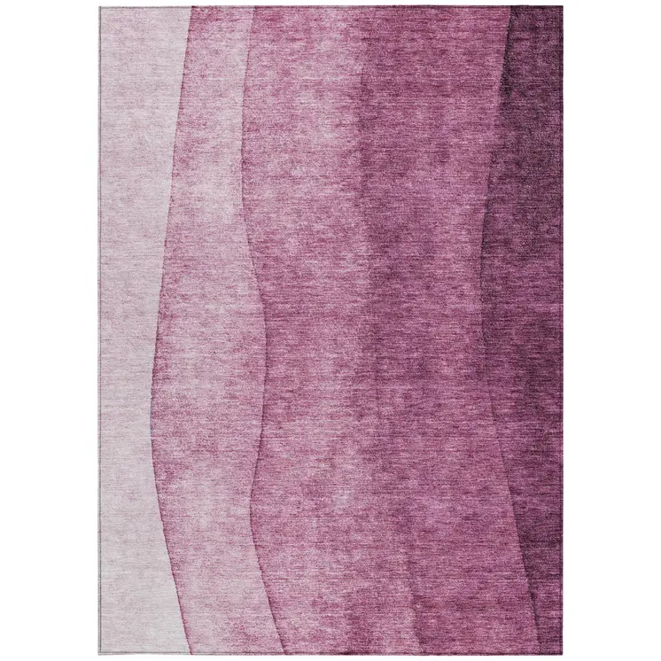10' X 14' Merlot Blush And Pink Ombre Washable Indoor Outdoor Area Rug