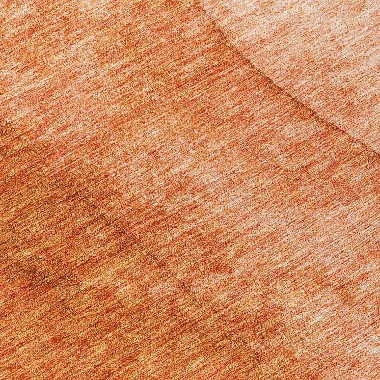 8' Orange And Copper Round Ombre Washable Indoor Outdoor Area Rug
