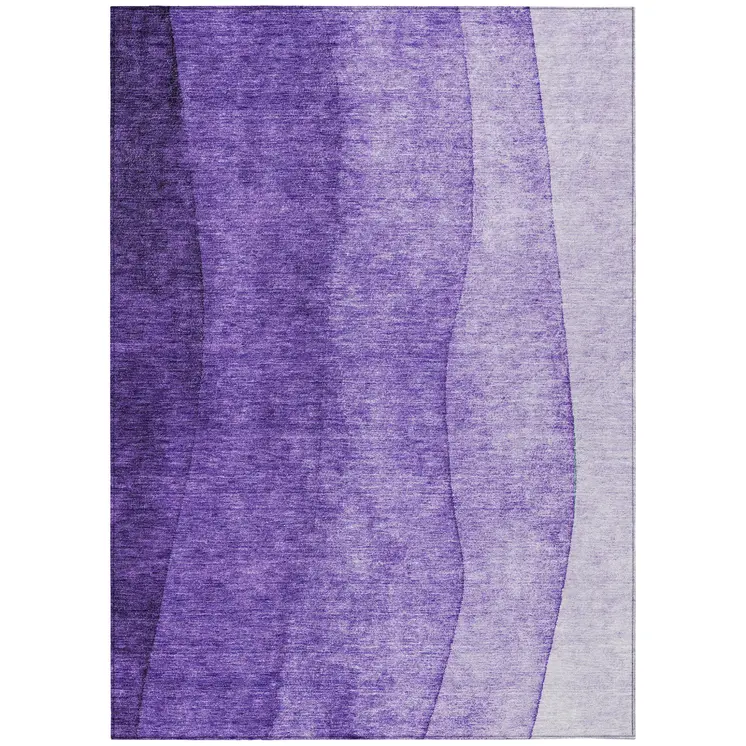 5' X 8' Purple Lilac And Lavender Ombre Washable Indoor Outdoor Area Rug