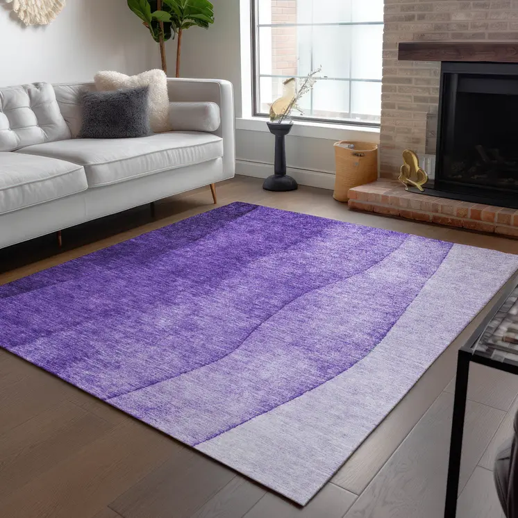 8' X 10' Purple Lilac And Lavender Ombre Washable Indoor Outdoor Area Rug