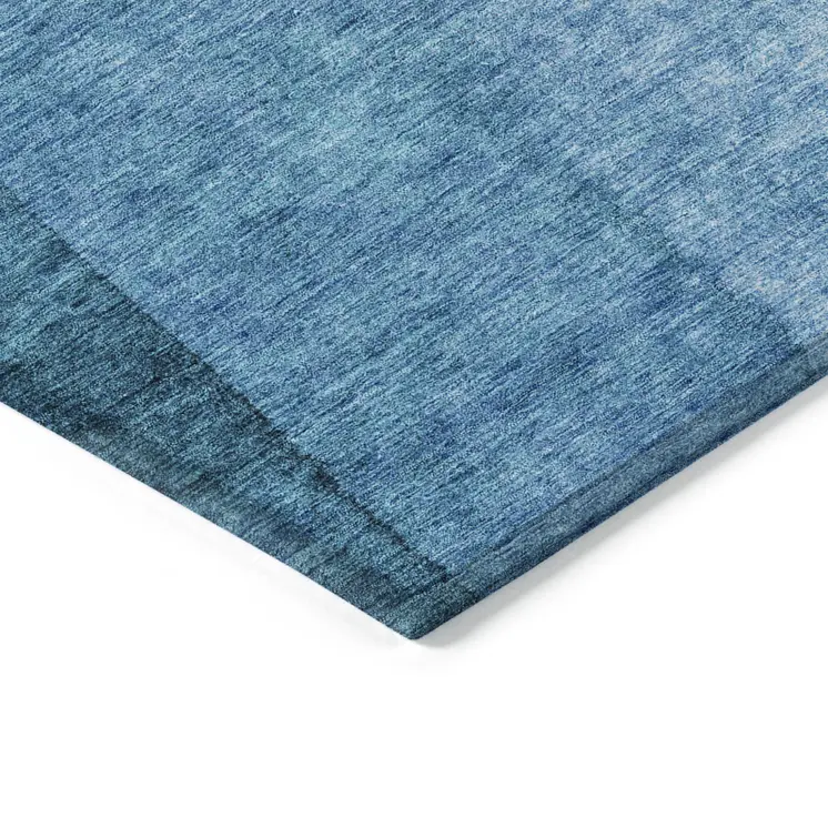 3' X 5' Teal Blue Aqua And Turquoise Ombre Washable Indoor Outdoor Area Rug
