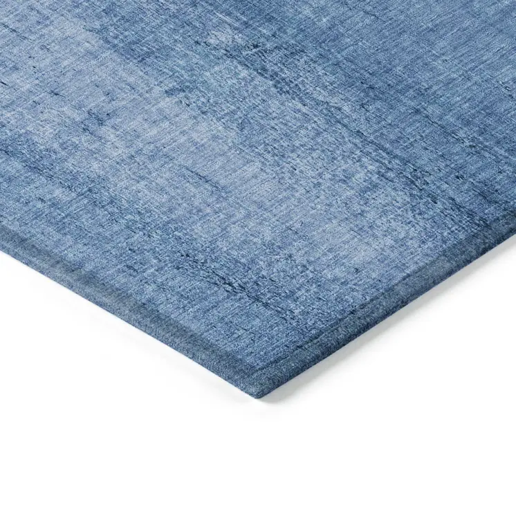 5' X 8' Sky Blue And Navy Blue Nautical Washable Indoor Outdoor Area Rug