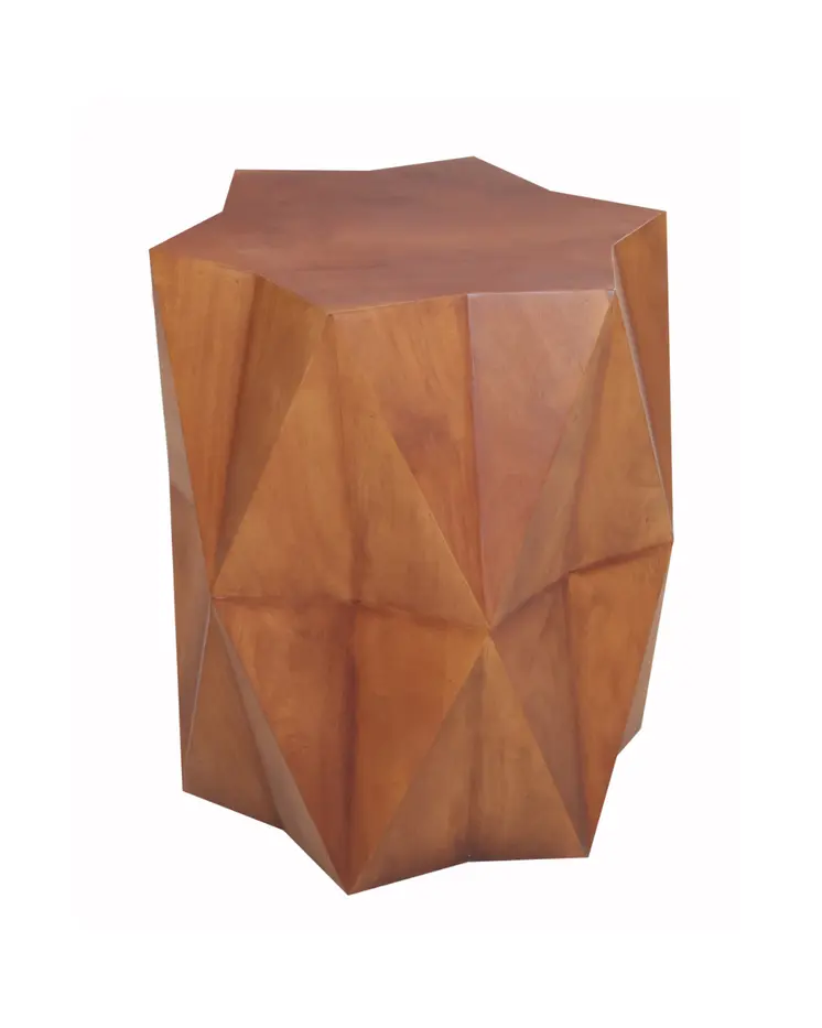 24" Brown Solid Wood End Table