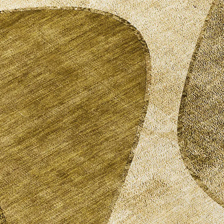 8' Brown Beige And Ivory Round Abstract Washable Indoor Outdoor Area Rug