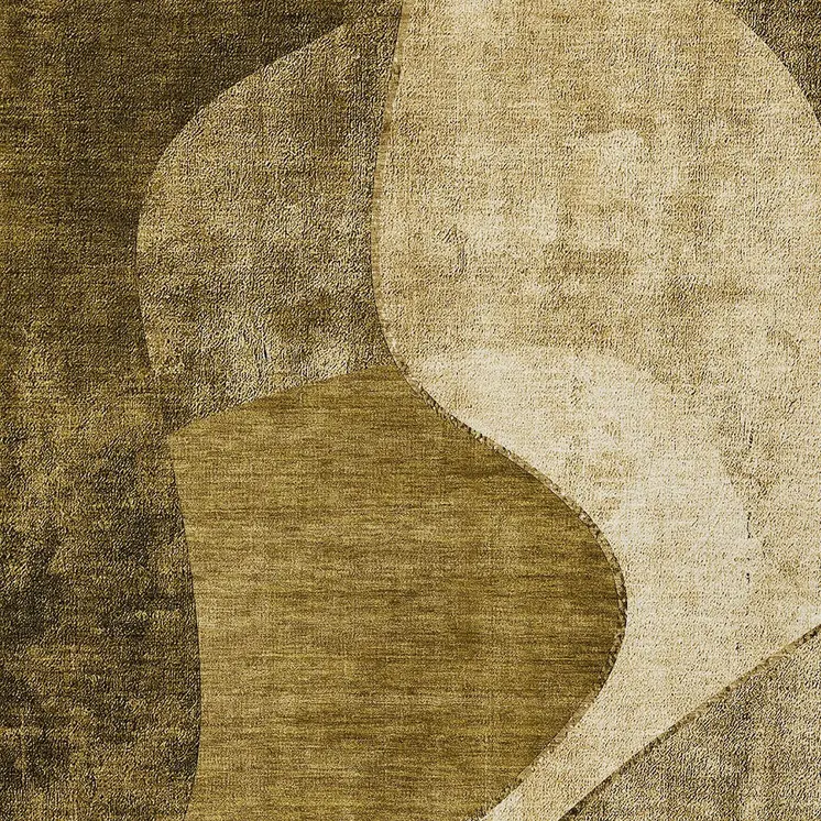 9' X 12' Brown Beige And Ivory Abstract Washable Indoor Outdoor Area Rug