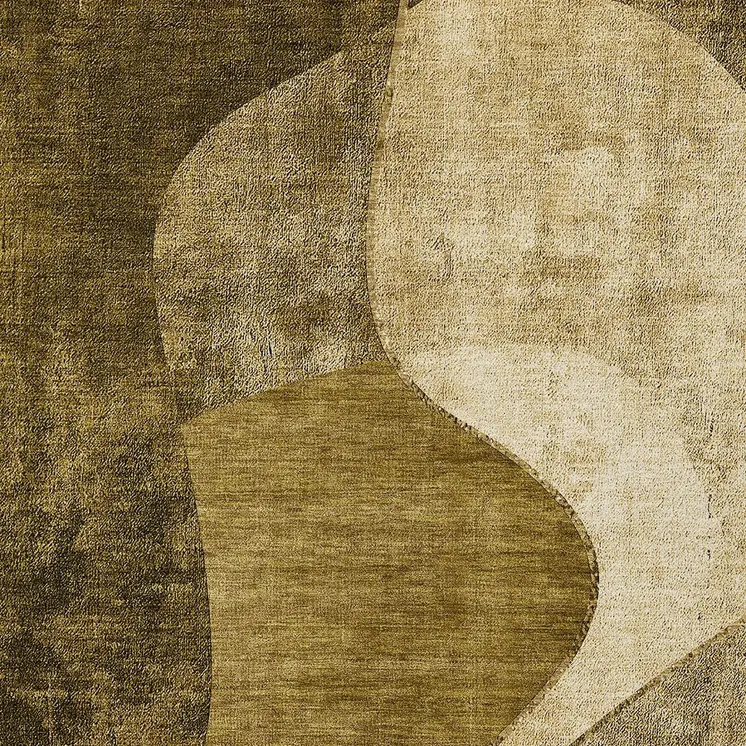 10' X 14' Brown Beige And Ivory Abstract Washable Indoor Outdoor Area Rug